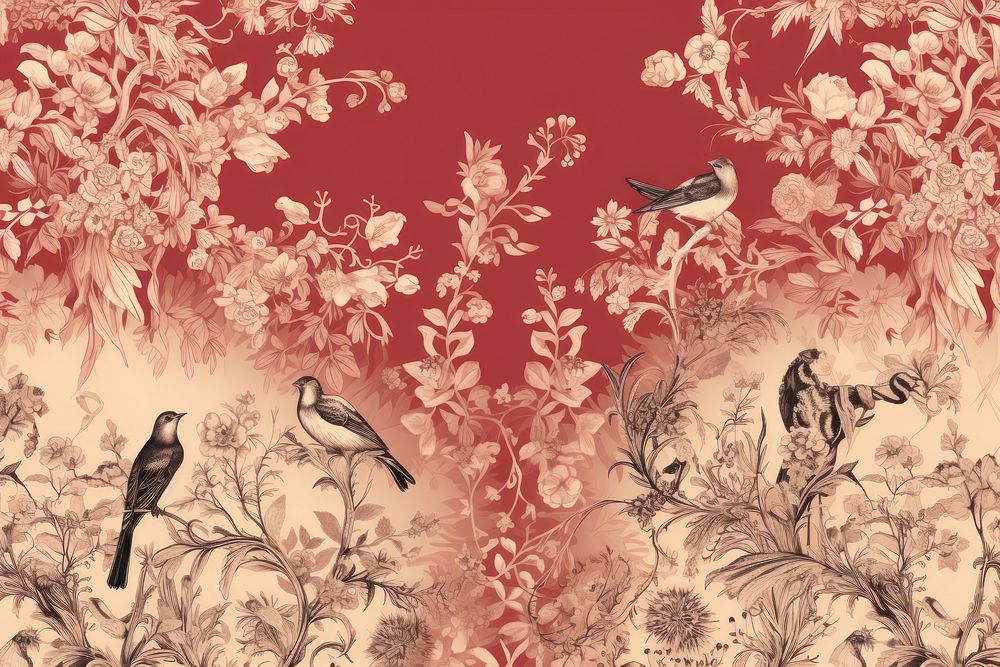 Stunning isolated love bonding in red and pink color wallpaper pattern animal.