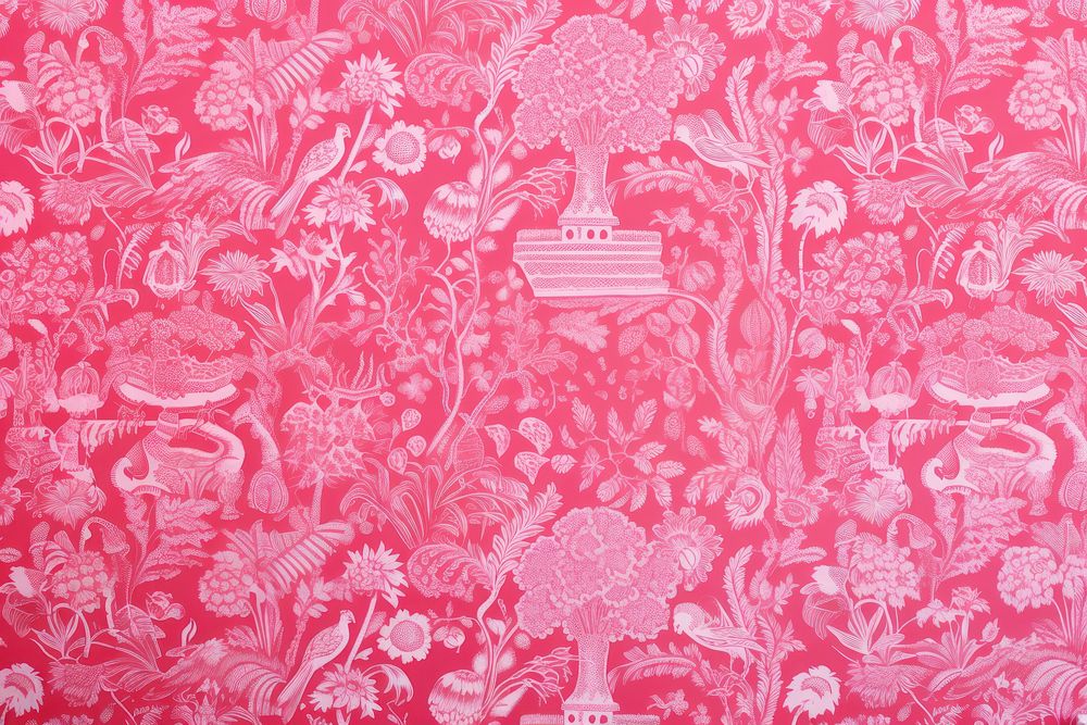 Strawberry in pink rose color wallpaper pattern red.