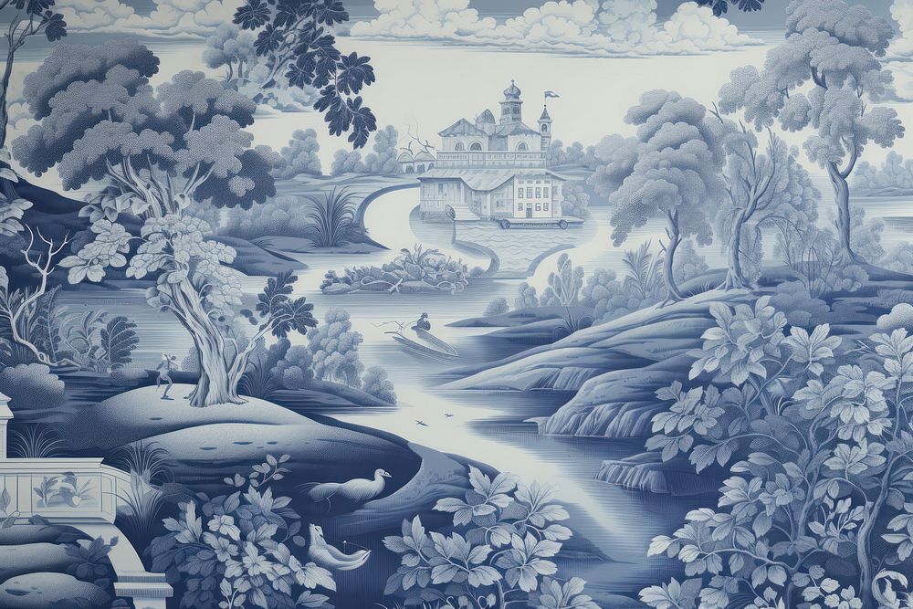 Water landscape painting pattern.