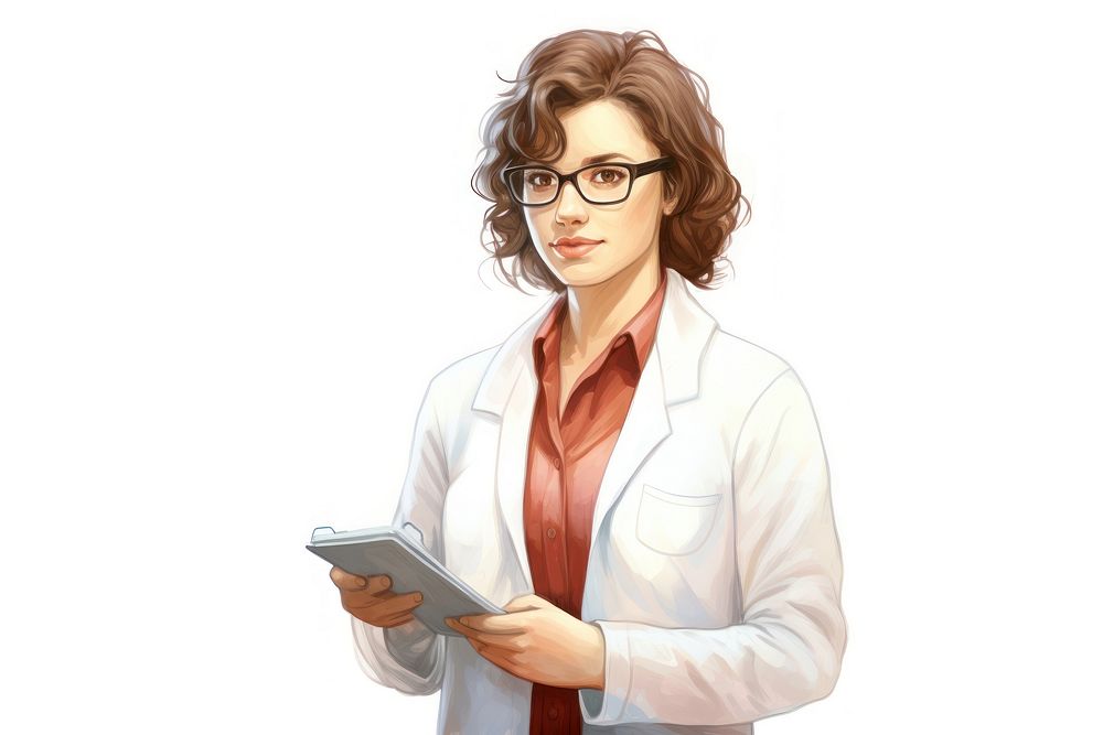Young lady doctor portrait glasses adult.