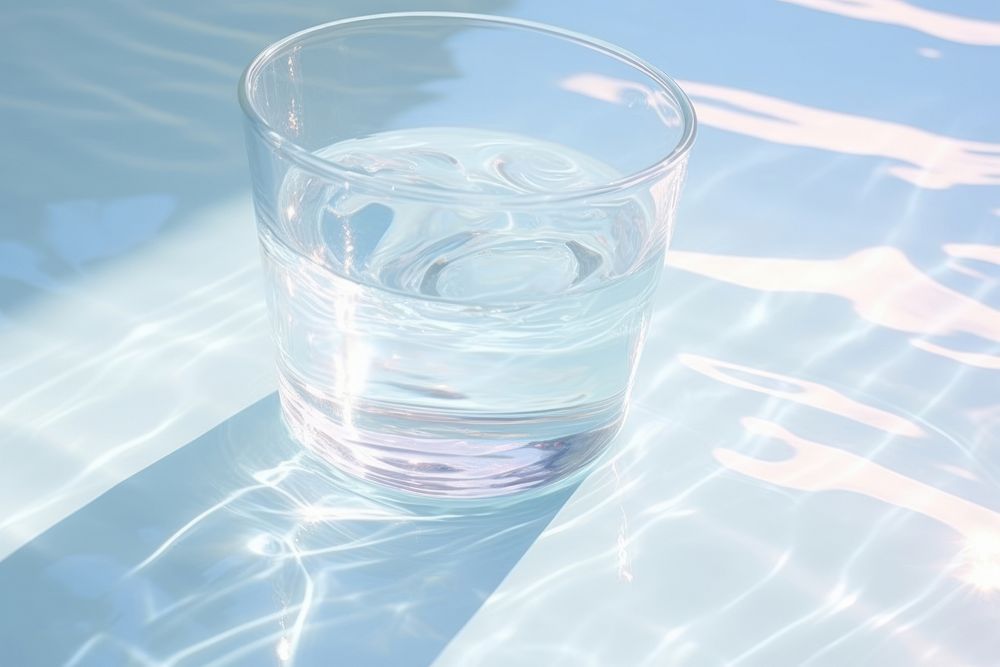 Minimal aesthetic background of holography sunlight transparent glass water.