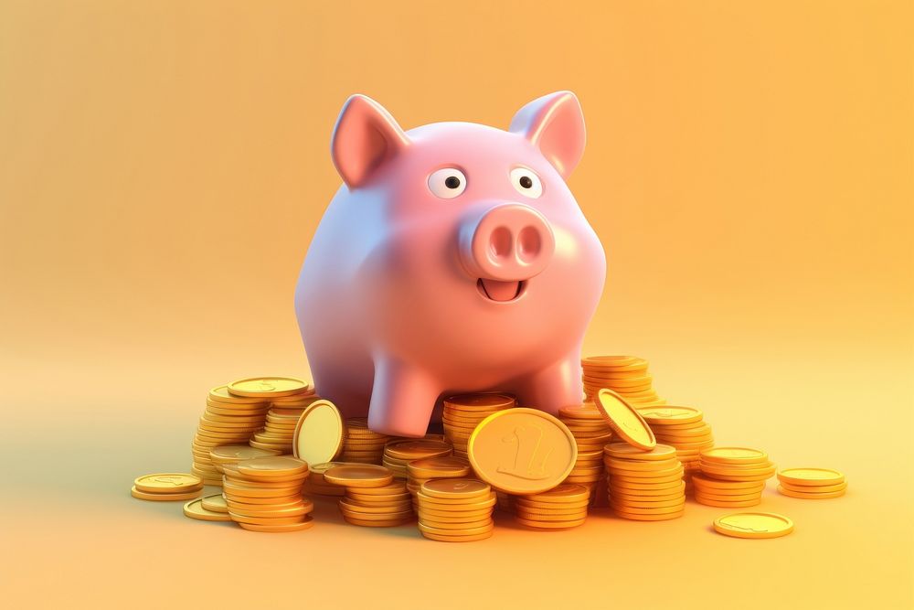 Money pig money representation. AI generated Image by rawpixel.