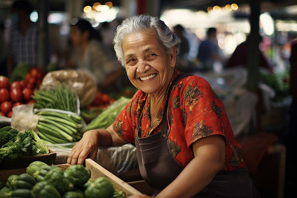 Old Latin woman market adult women.