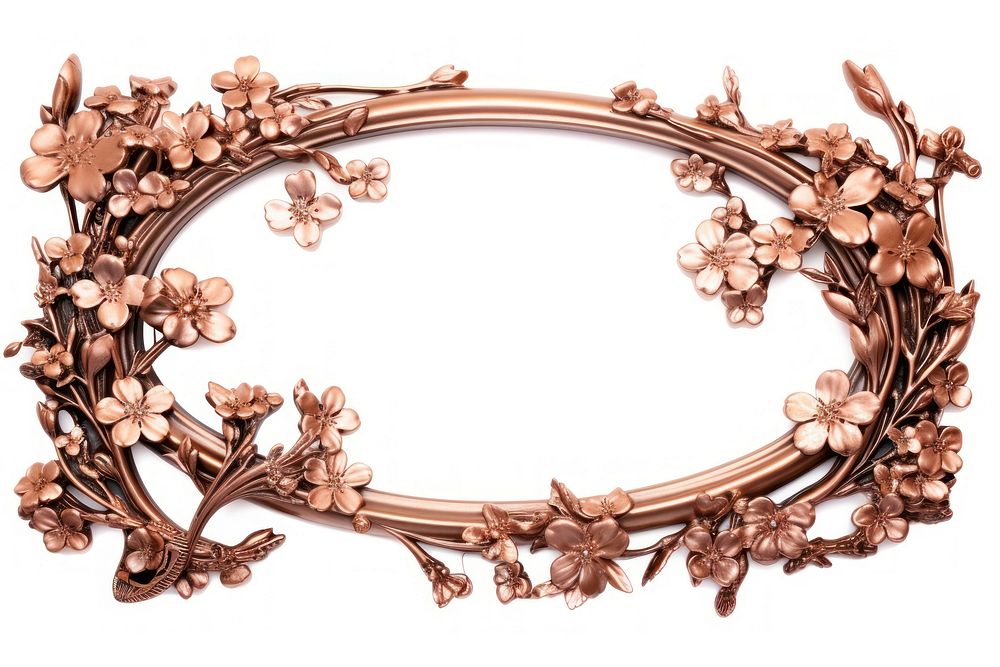 Nouveau art of cherry blossom frame jewelry copper flower.