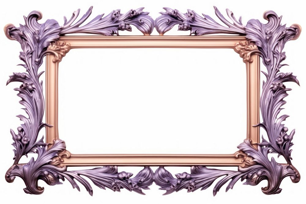 Nouveau art of lavender frame white background architecture rectangle.