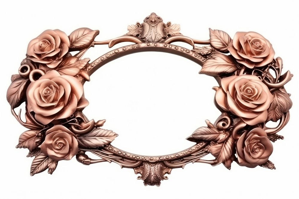 Nouveau art of rose frame flower jewelry plant.
