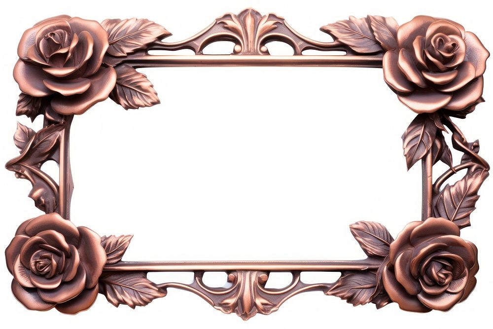 Nouveau art of rose frame flower white background accessories.