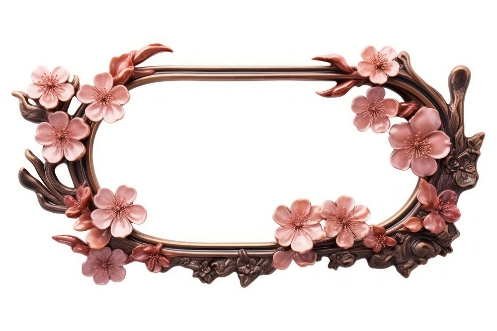 Nouveau art of sakura frame flower jewelry plant.