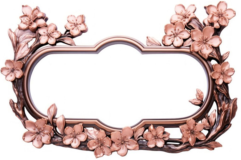 Nouveau art of sakura frame flower jewelry copper.