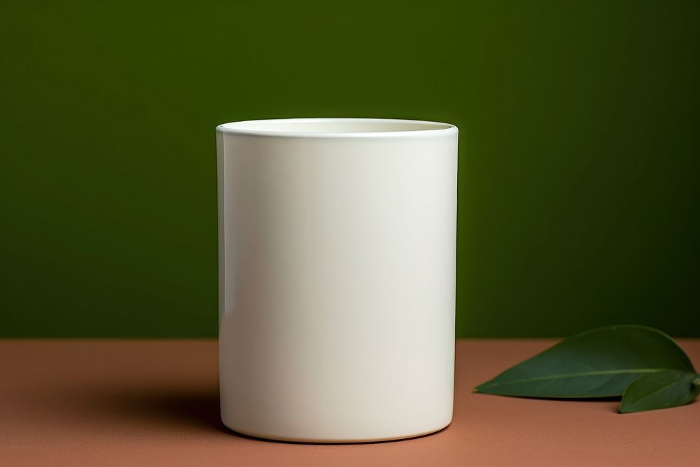 Candle  porcelain cylinder green.