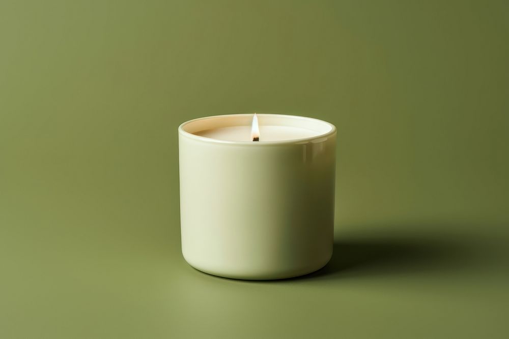 Candle  green cylinder lighting.