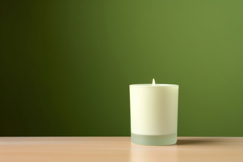Candle  green cylinder lighting.
