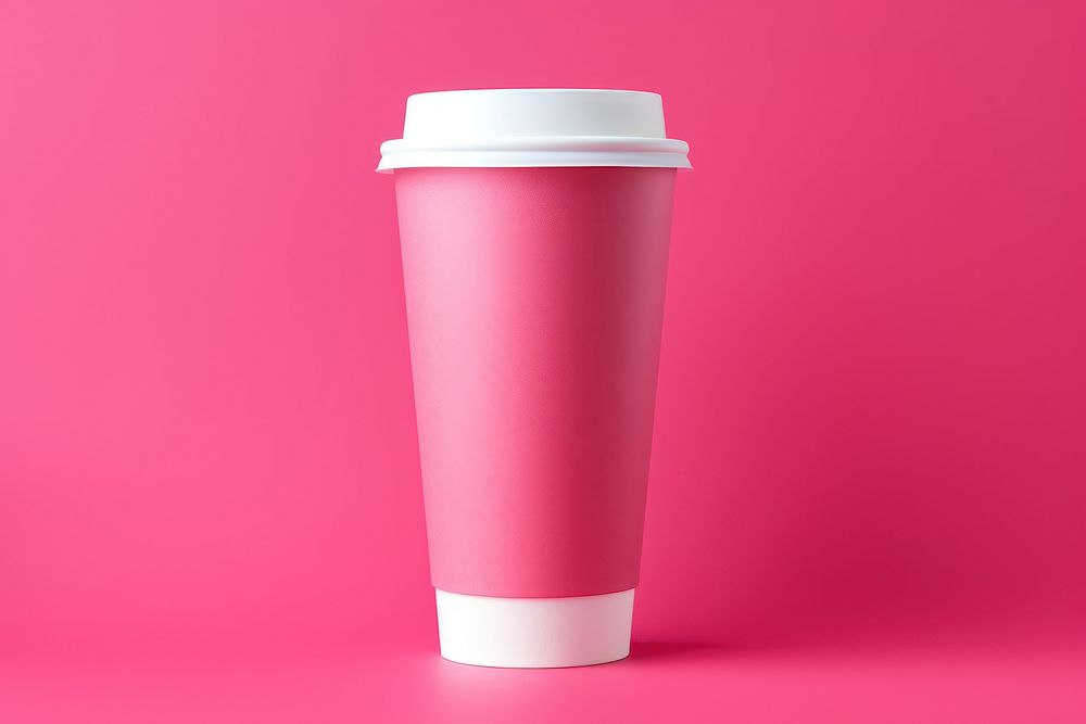 Coffee cup  magenta pink mug.