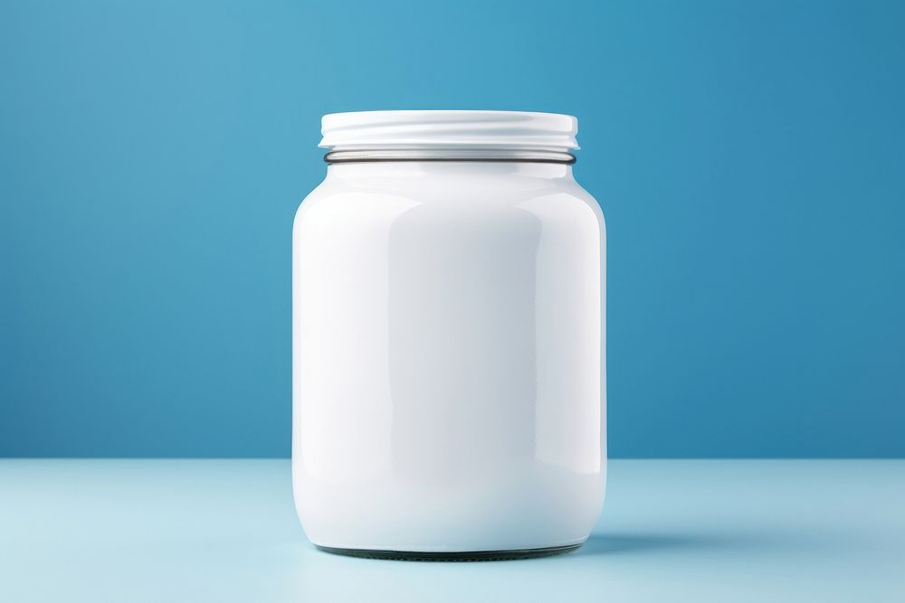 Jar  blue milk container.