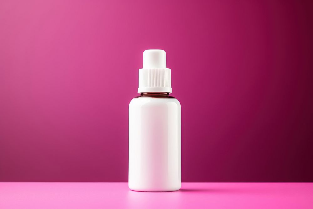 Serum bottle  cosmetics pink pink background.