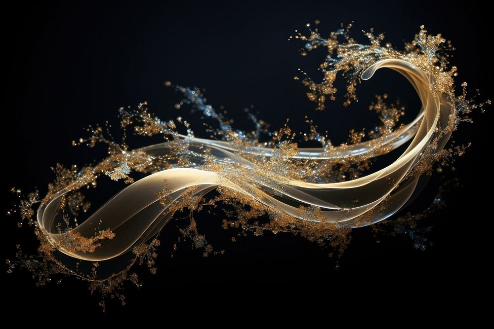Glitter flowing in the wind backgrounds pattern black background.