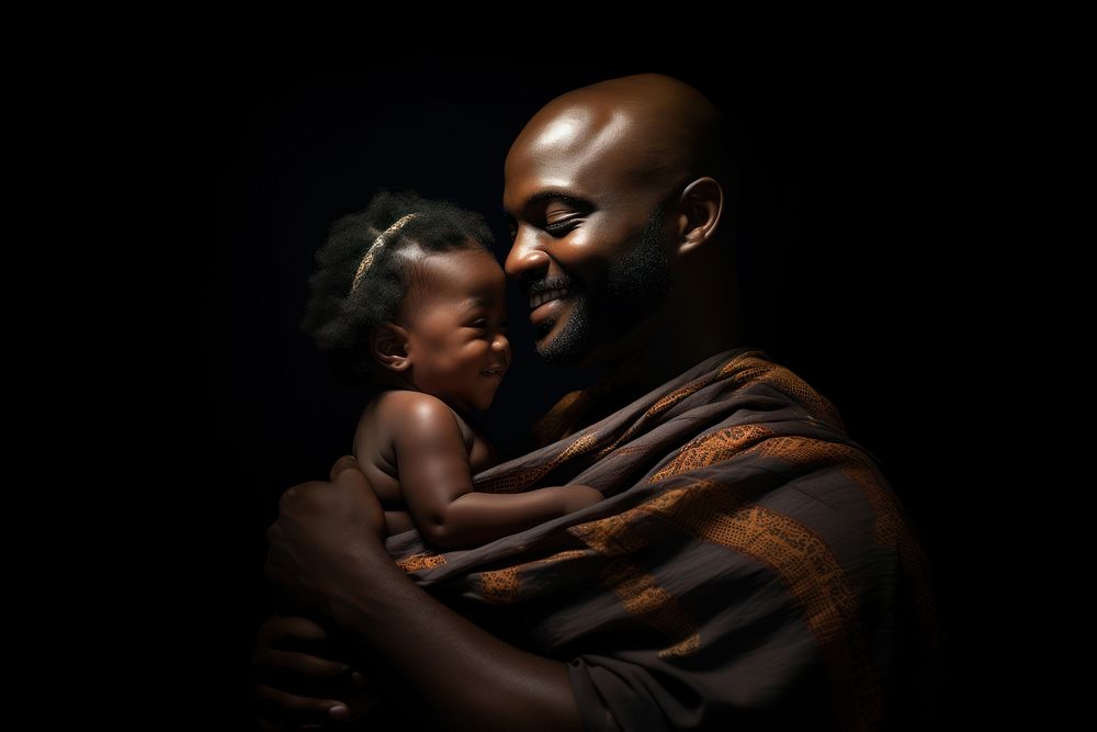 Black father portrait smiling adult.