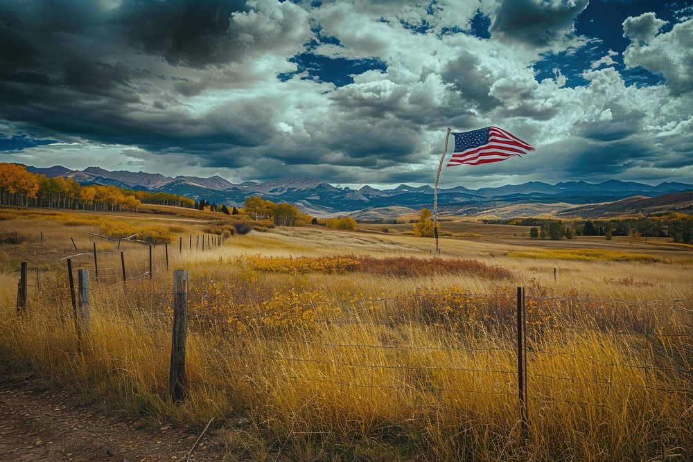 Colorado in America outdoors nature flag.