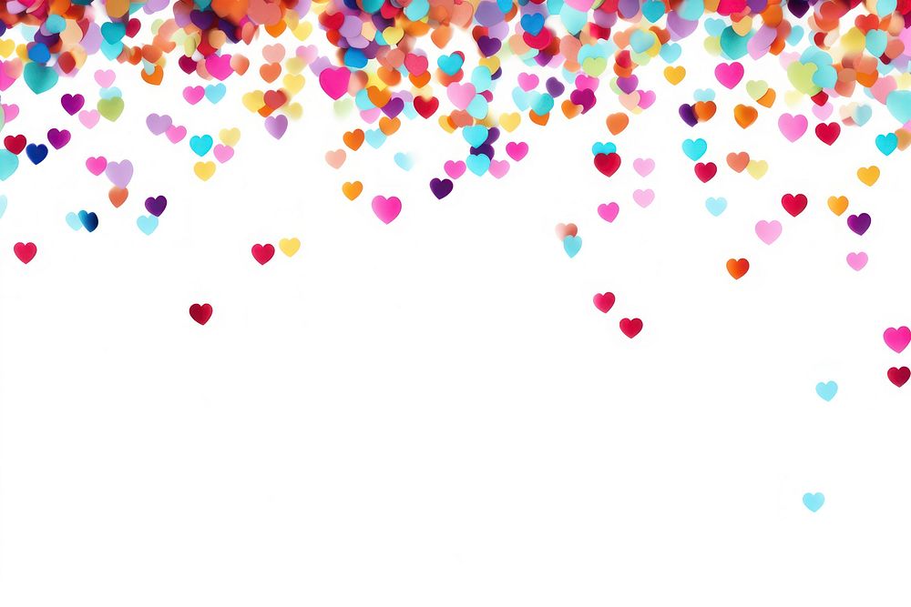 Heart confetti backgrounds line white background.