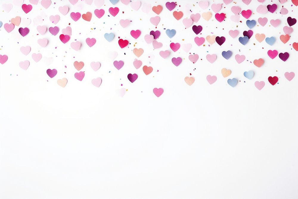 Heart confetti backgrounds petal line.
