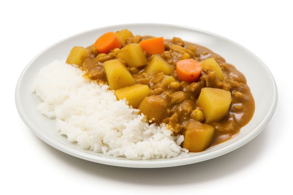 Japanese curry plate food stew.