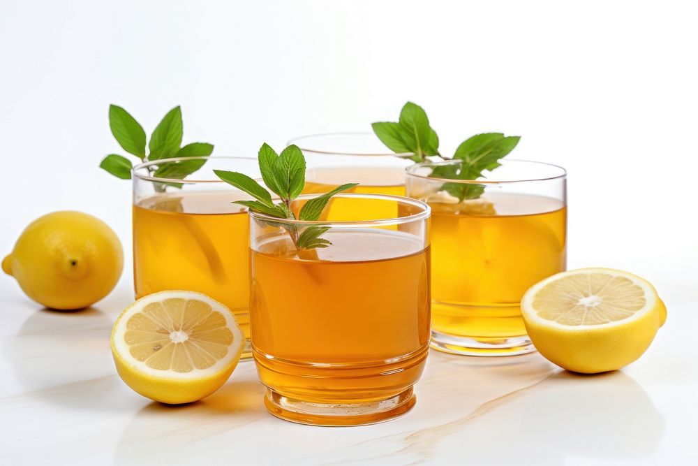 Kombucha lemon glass cocktail.