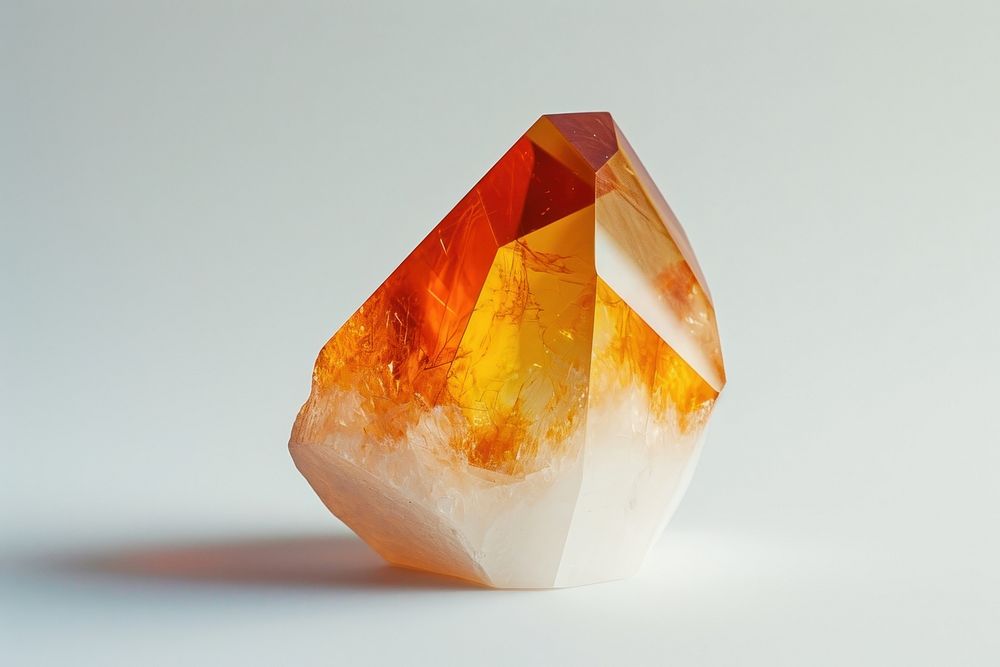 Orange and white gem gemstone mineral crystal.