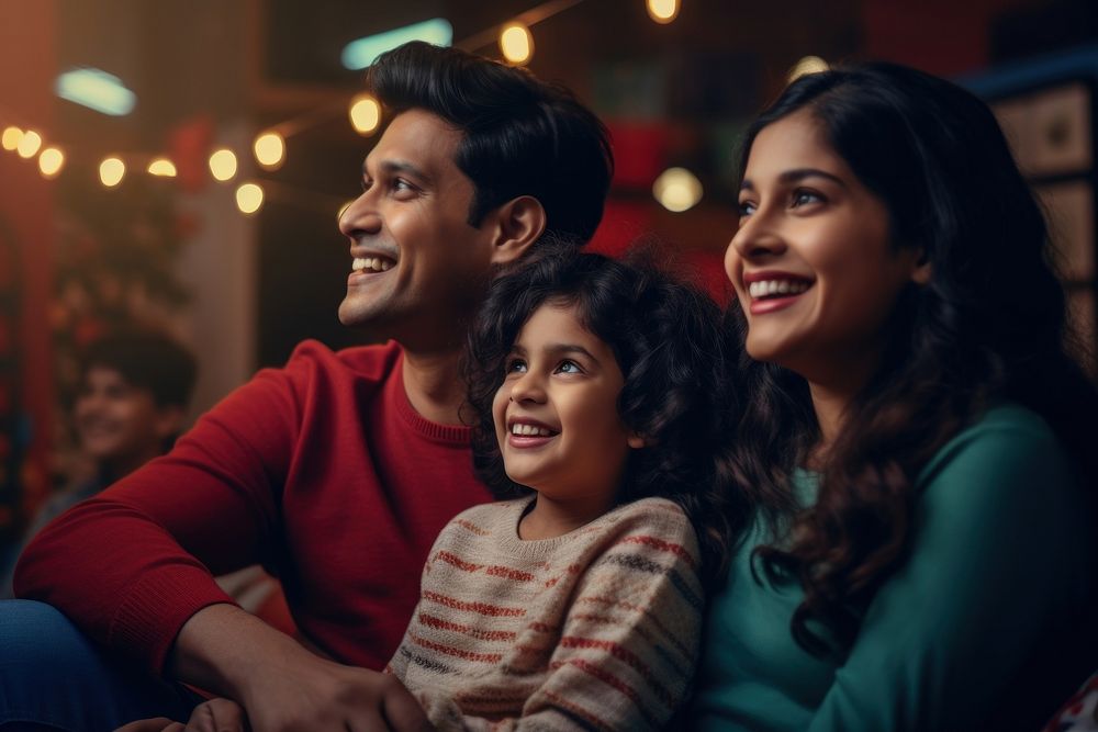 Indian Family adult laughing portrait. AI generated Image by rawpixel.