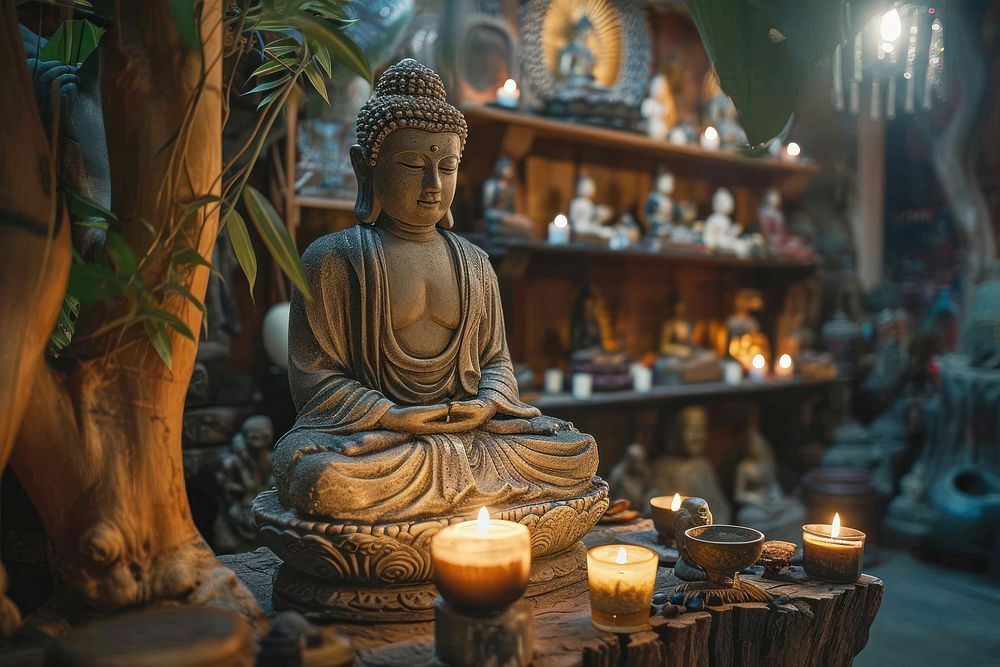 Buddhism culture candle representation.