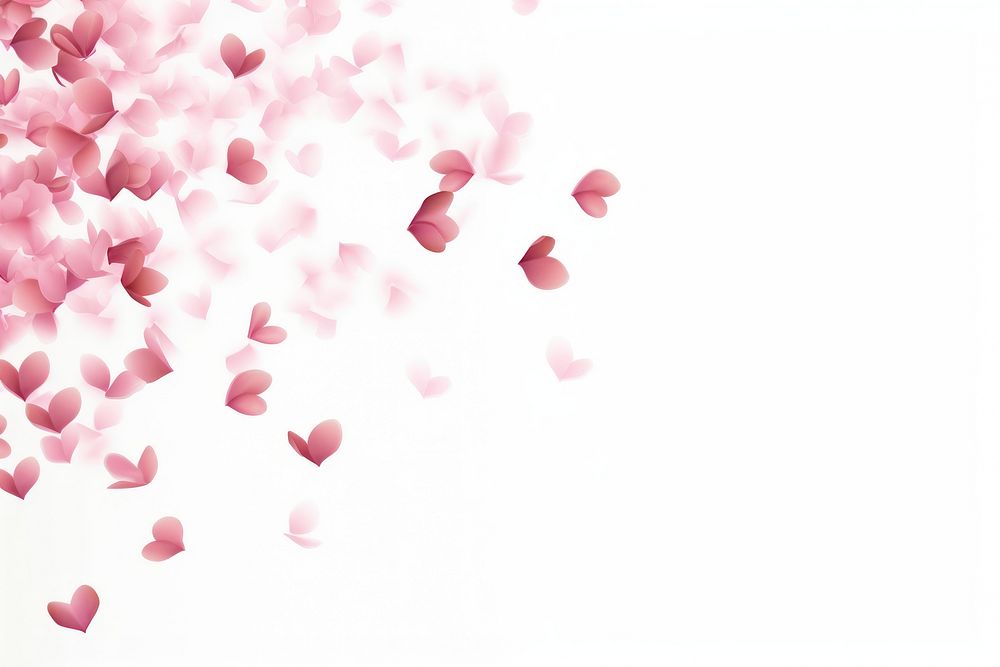 Pink hearts petals falling backgrounds white background celebration. AI generated Image by rawpixel.