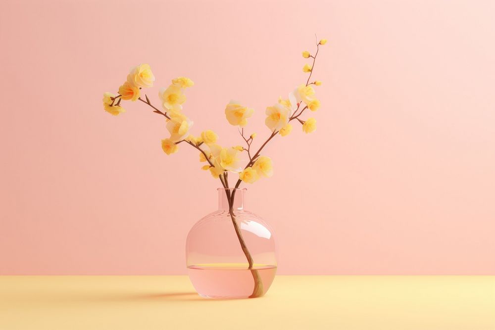 Flower yellow plant pink. AI generated Image by rawpixel.