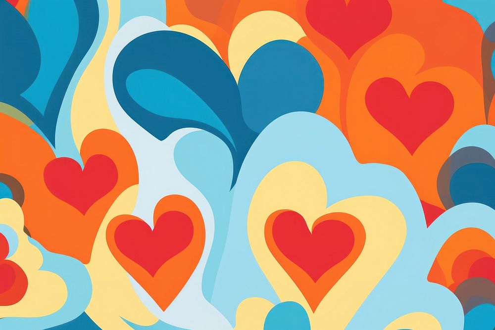 Mini hearts abstract pattern togetherness. AI generated Image by rawpixel.