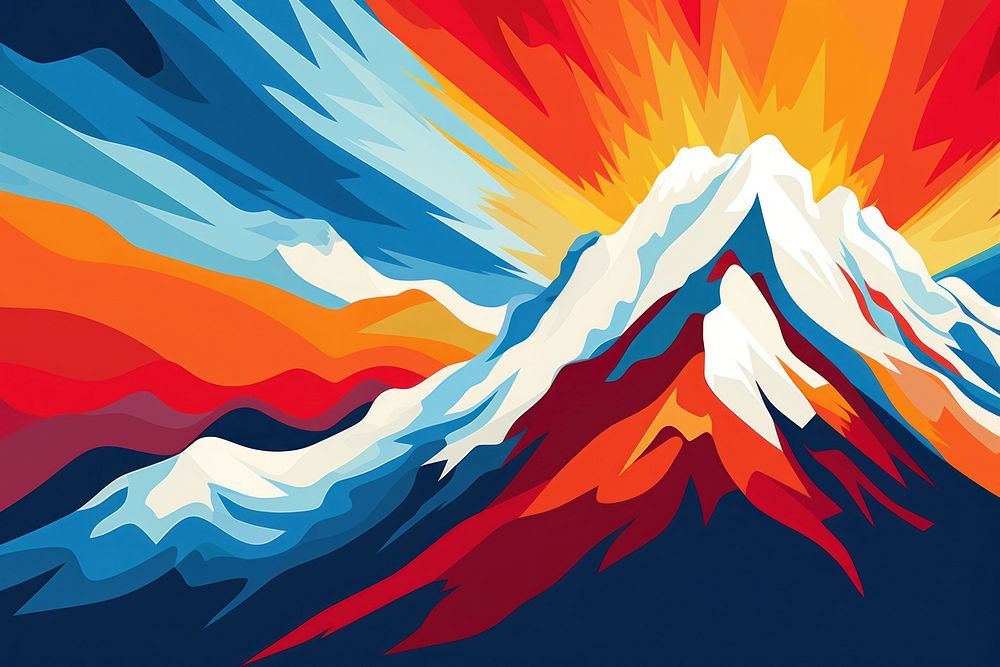 Mountain abstract nature art. AI generated Image by rawpixel.