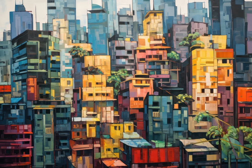 PNG Bangkok cityscape painting architecture metropolis. AI generated Image by rawpixel.