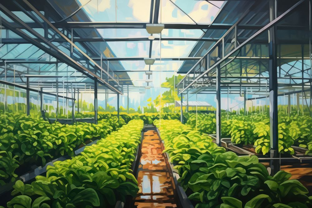PNG Hydroponics smart farm greenhouse gardening outdoors. AI generated Image by rawpixel.