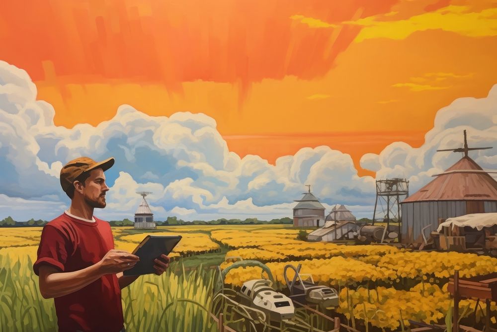 PNG Modern farming with a drone painting agriculture outdoors. AI generated Image by rawpixel.