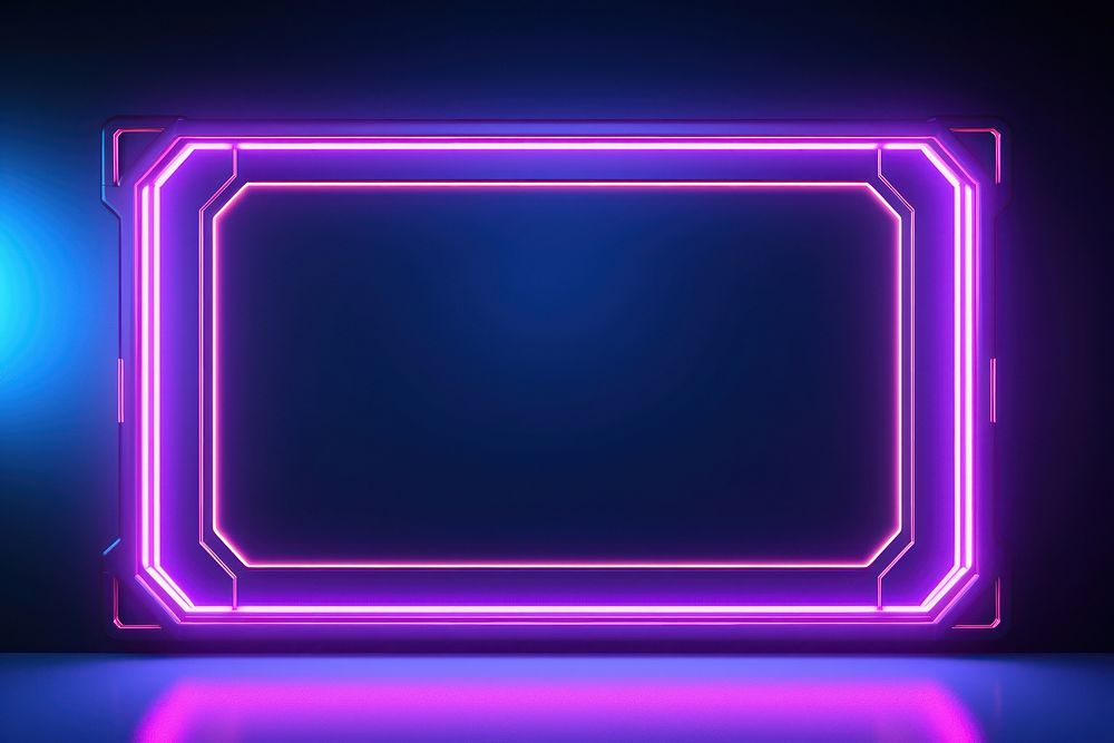Sci-fi frame neon background light illuminated technology. AI generated Image by rawpixel.
