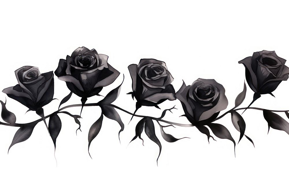 Black roses in black color flower nature plant.