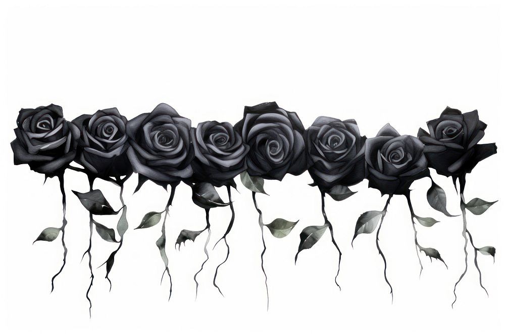 Black roses in black color flower nature plant.