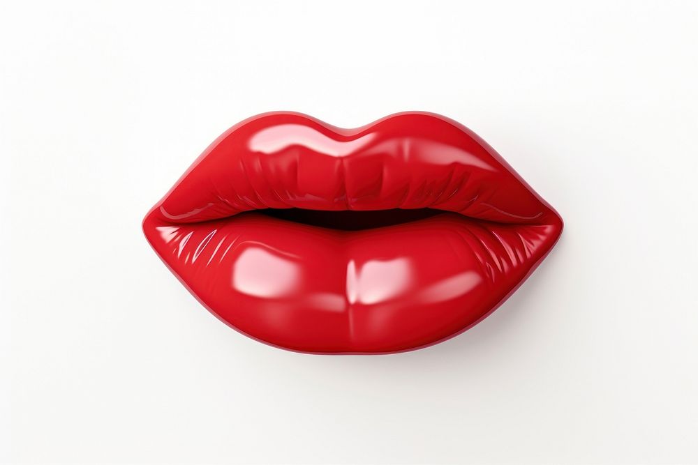 Lipstick red white background cosmetics.