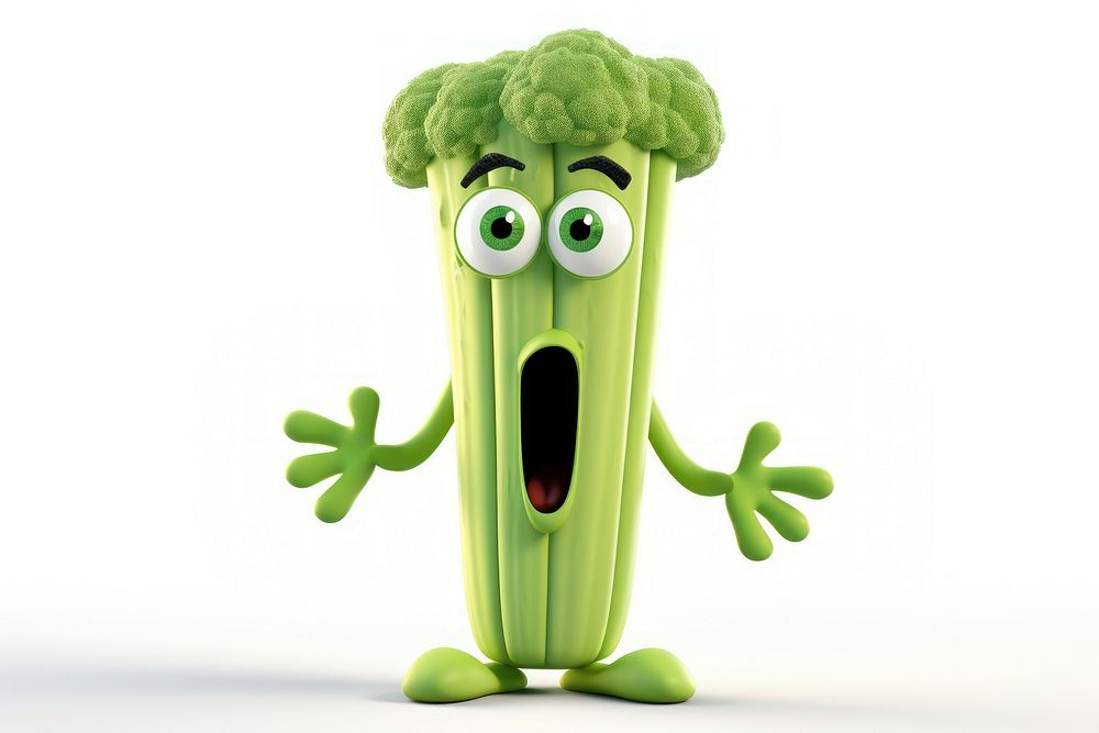 PNG Celery vegetable broccoli cartoon. AI generated Image by rawpixel.