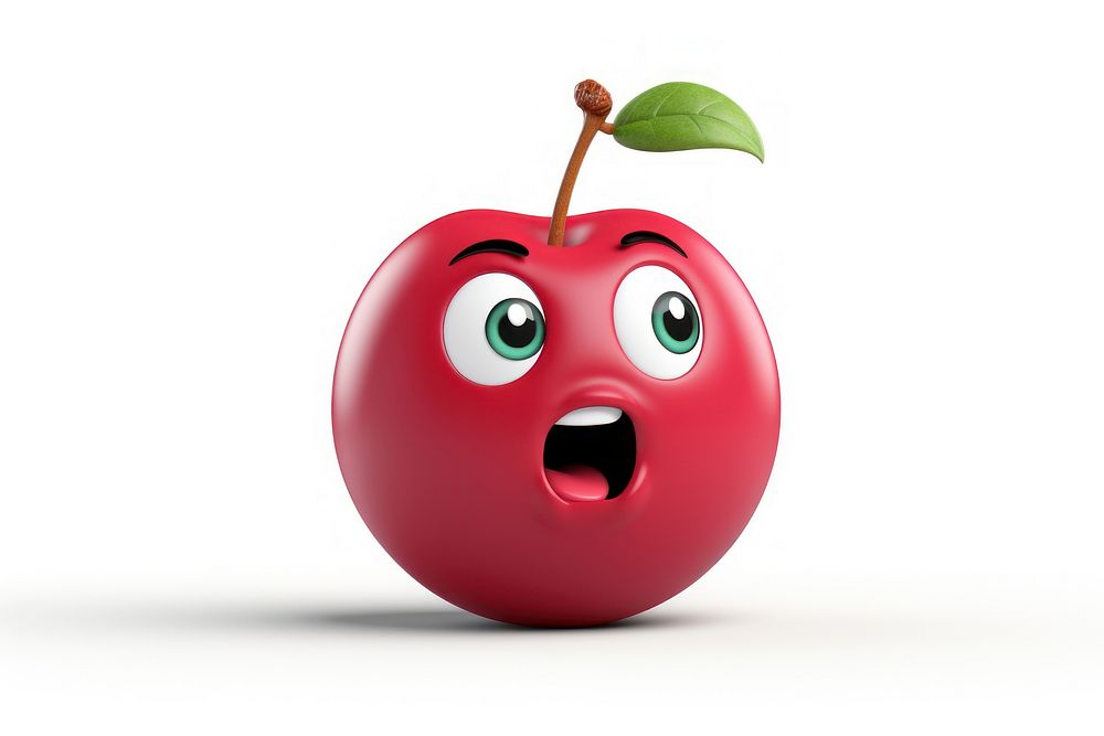 PNG Cherry cartoon apple fruit. AI generated Image by rawpixel.