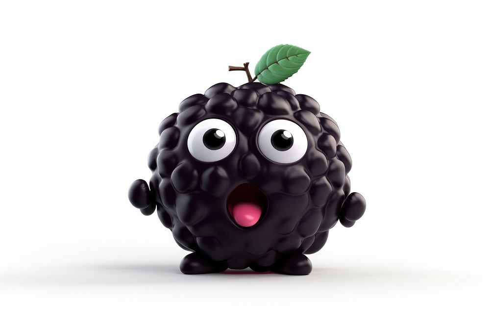 PNG Blackberry cartoon fruit plant. AI generated Image by rawpixel.