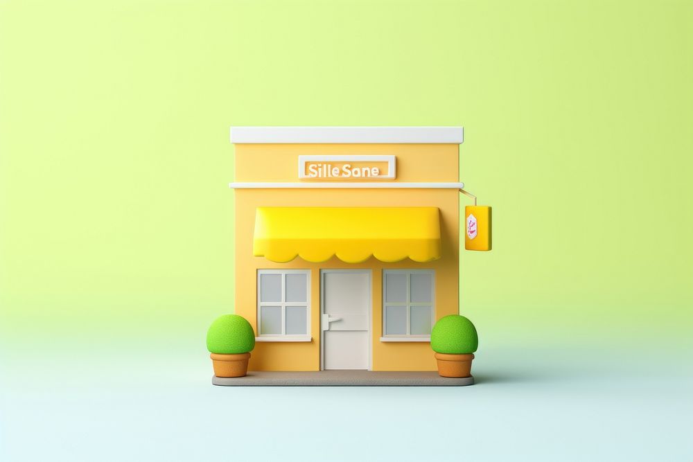 Small business architecture dollhouse entrance.