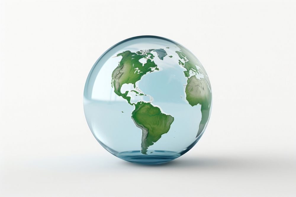Earth transparent sphere planet.