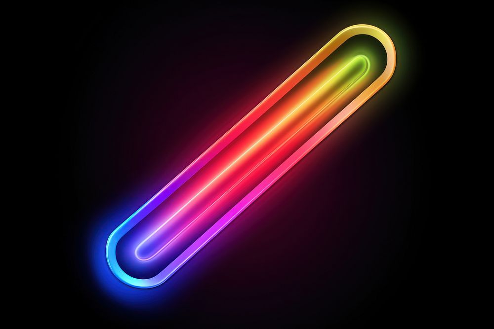 3D render of neon arrow icon light illuminated futuristic.