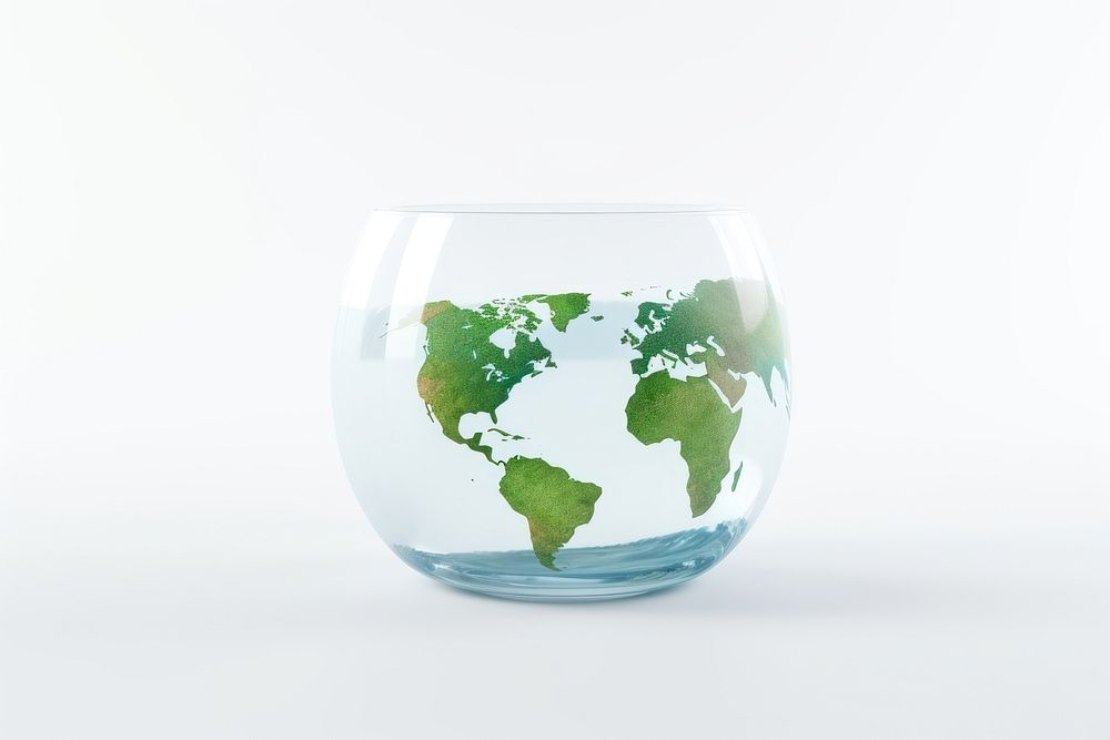 World glass transparent white background.
