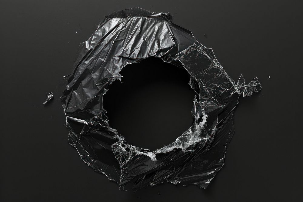 Tape with plastic wrap black black background monochrome.