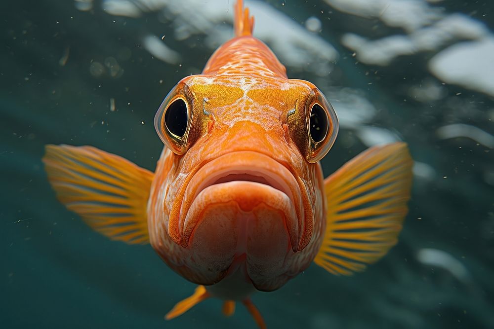 The other fish swimming in deep sea underwater goldfish animal.