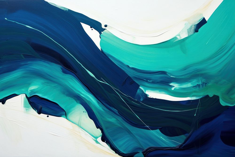 Painting green blue art. AI generated Image by rawpixel.